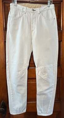 rag & bone New York Worn White High Rise Tapered Jeans Size 27